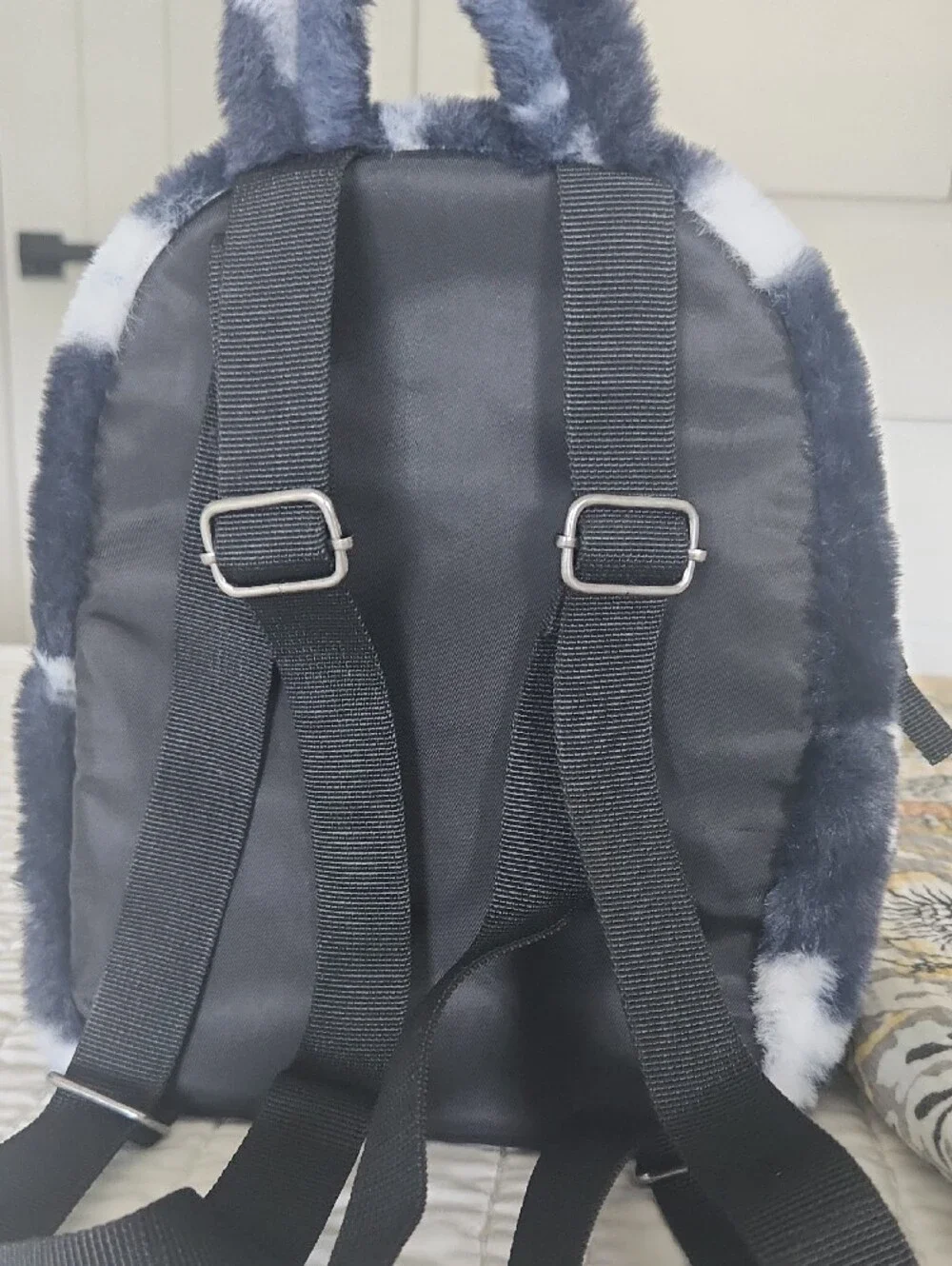 art class Navy & White Fuzzy Star Kids Backpack